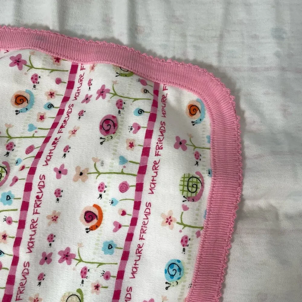 Emporio Baby Girl 4 Piece Set Footed One Piece w/ Swaddle Blanket Bib Pink NOS